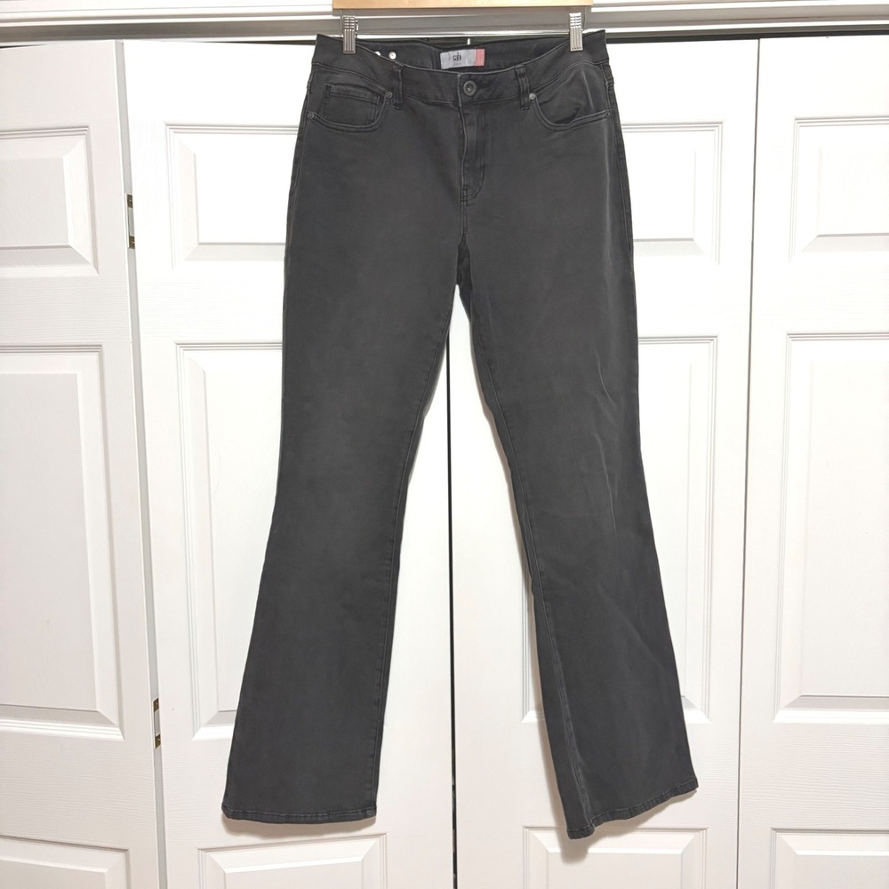 Cabi Curvy Slim Boot Jeans Womens 14 Gray Tall Long Cotton Fall Core Preppy